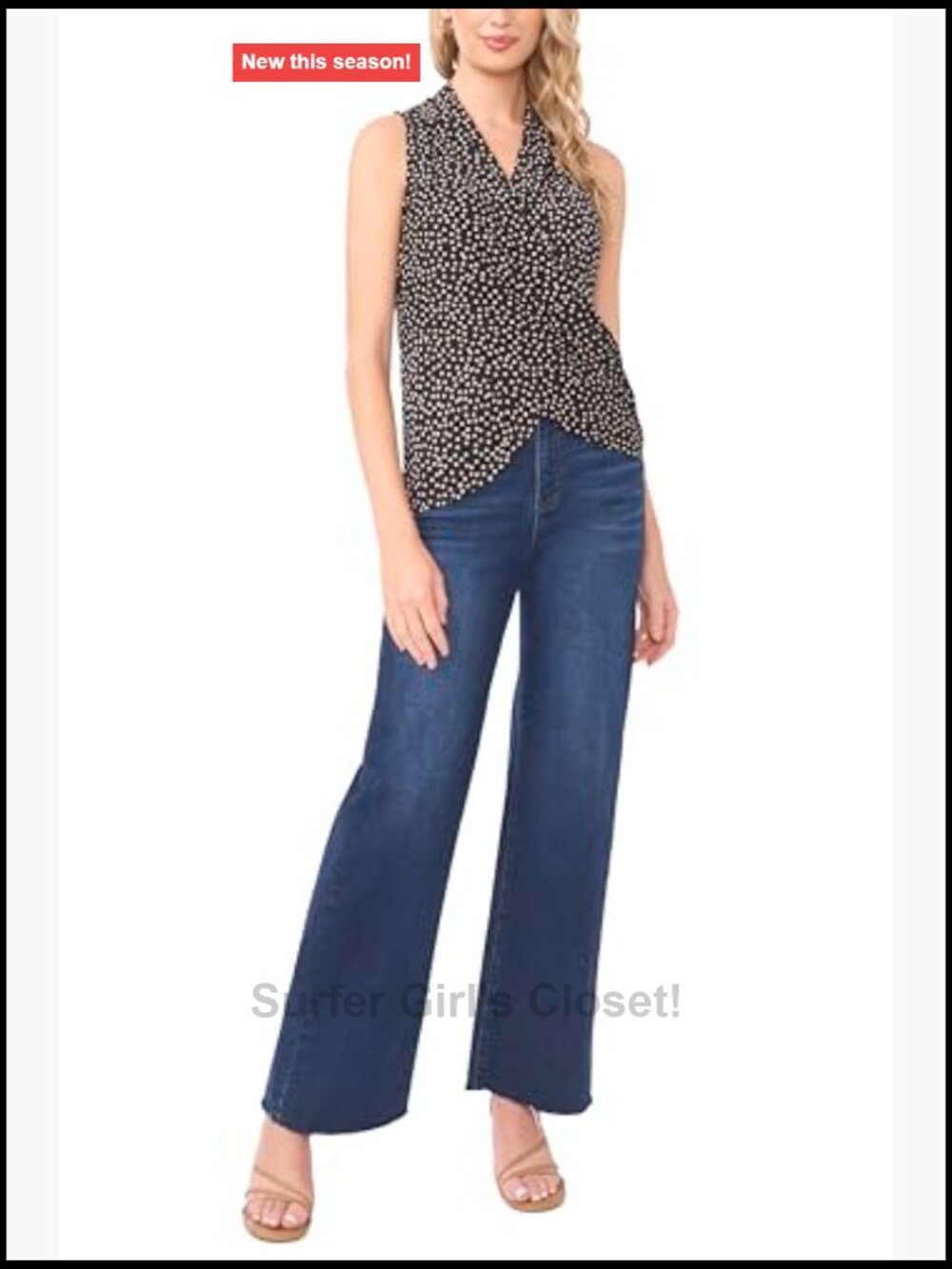 Vince Camuto Front Cross Over Wrap Tank Top Sleeveless - Picture 2 of 4